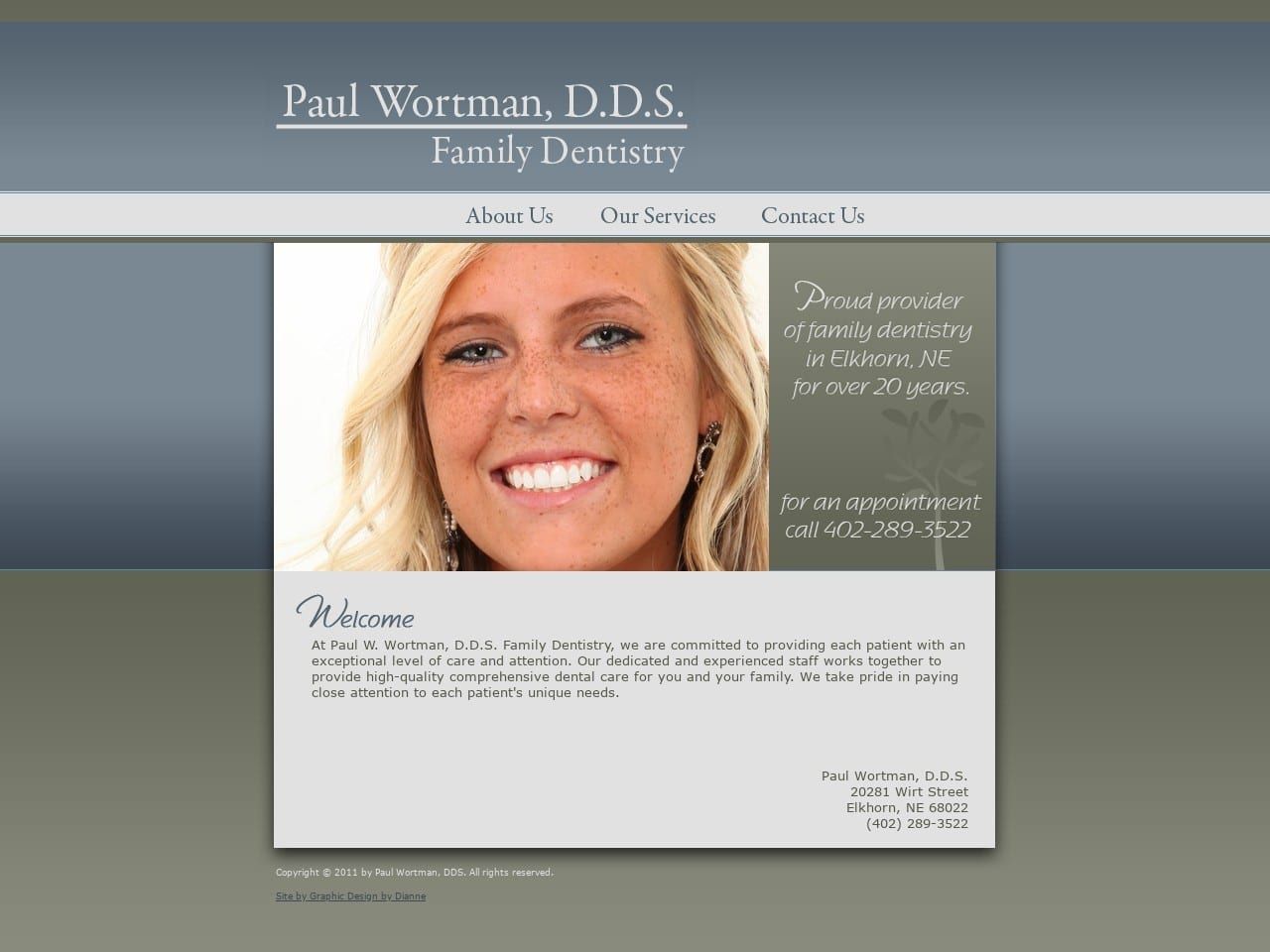 Dr. Paul Wortman DDS Website Screenshot from paulwortmandds.com