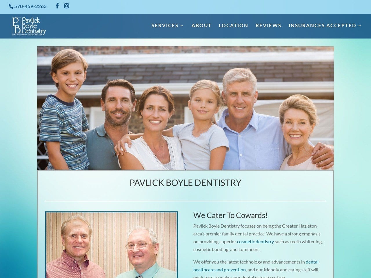 Pavlick Boyle Dentistry Website Screenshot from pavlickboyledentistry.com