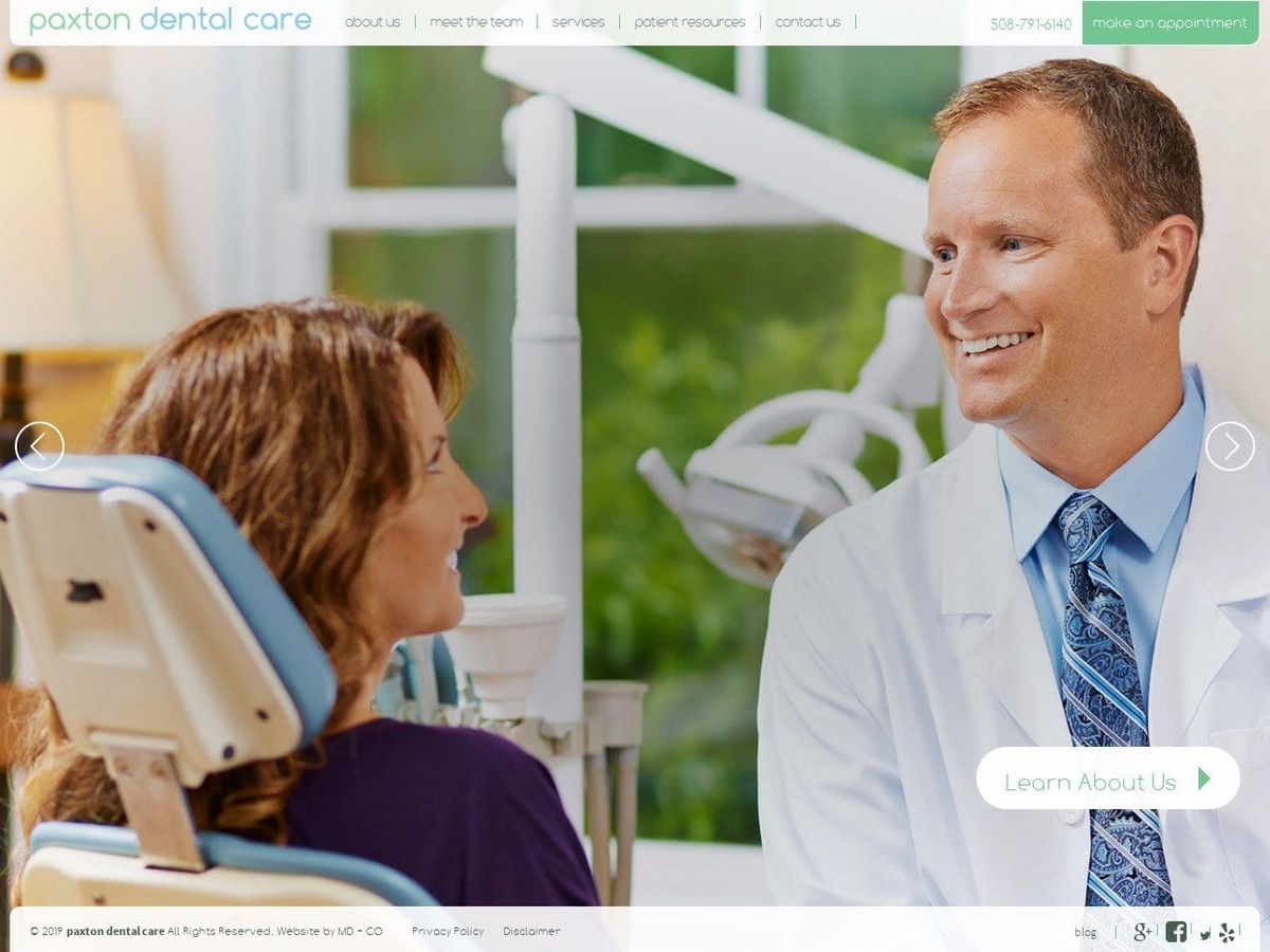 Scott Siemen DMD Website Screenshot from paxtondentalcare.com