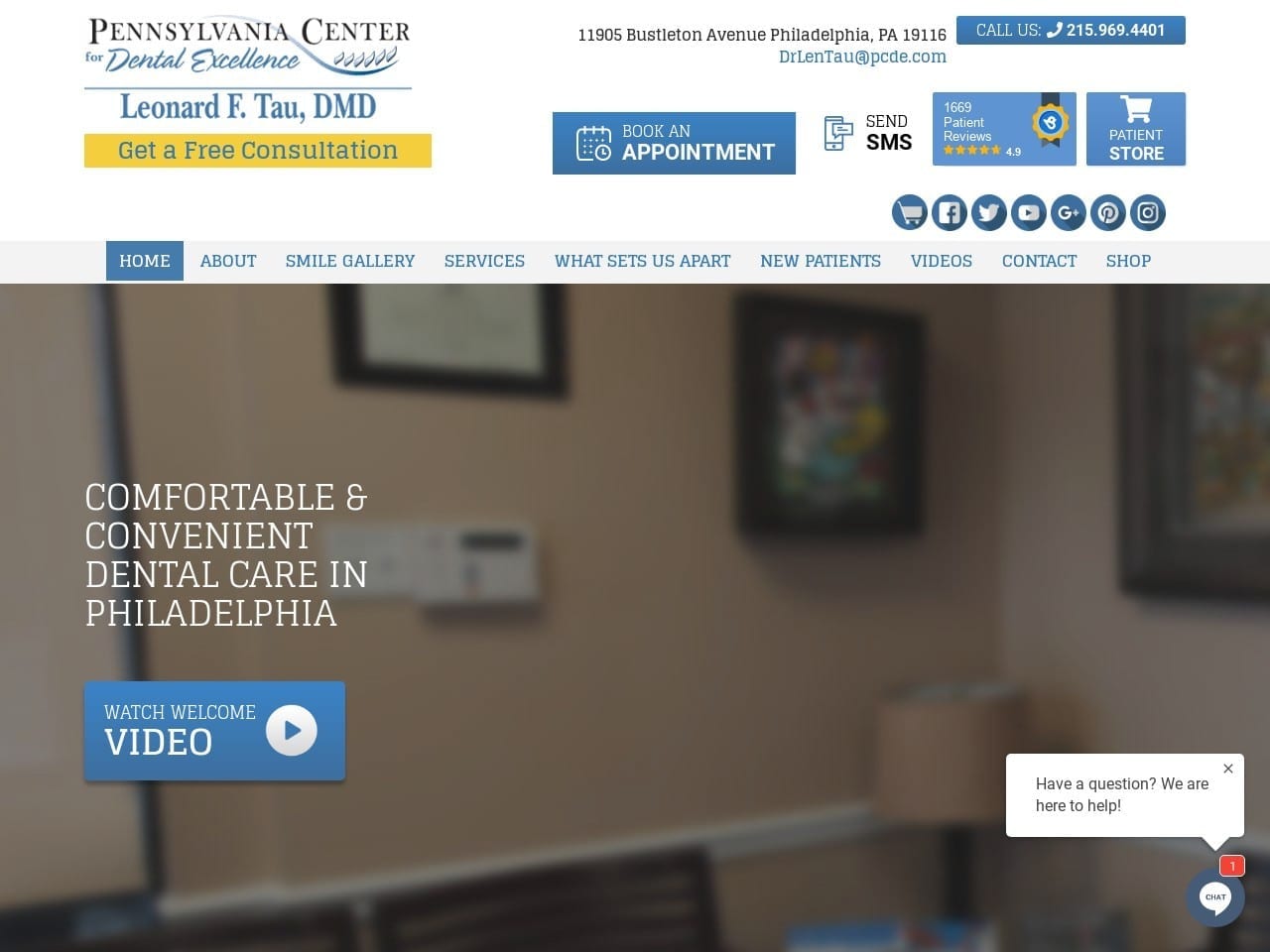 Pennsylvania Center for Dental Excellence Website Screenshot from pcde.com