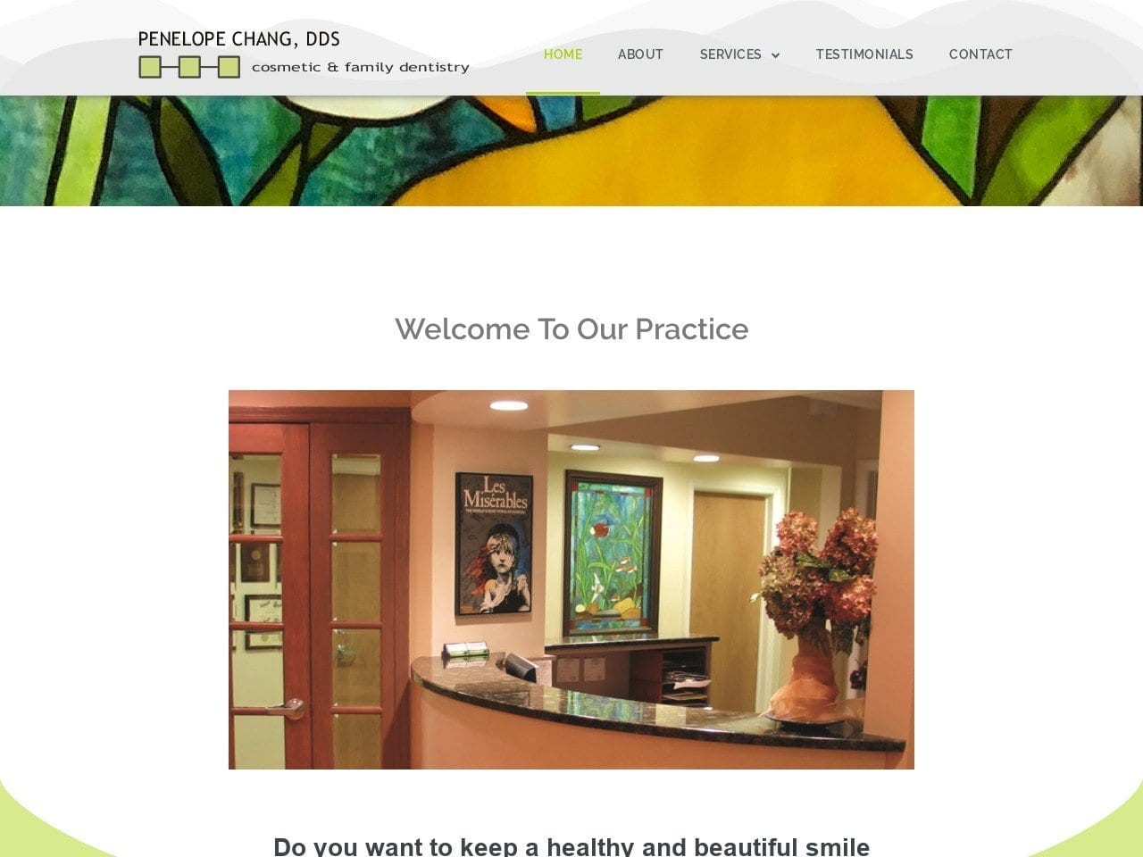 Penelope Chang DDS Website Screenshot from pchangdds.com