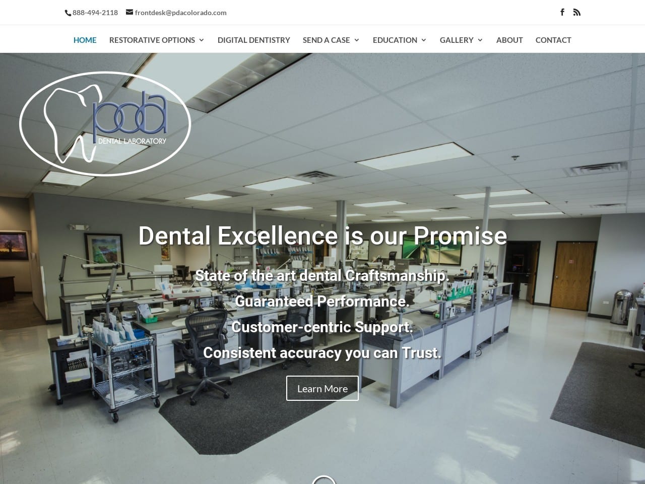 Professional Dental Arts Inc Website Screenshot from pdacolorado.com