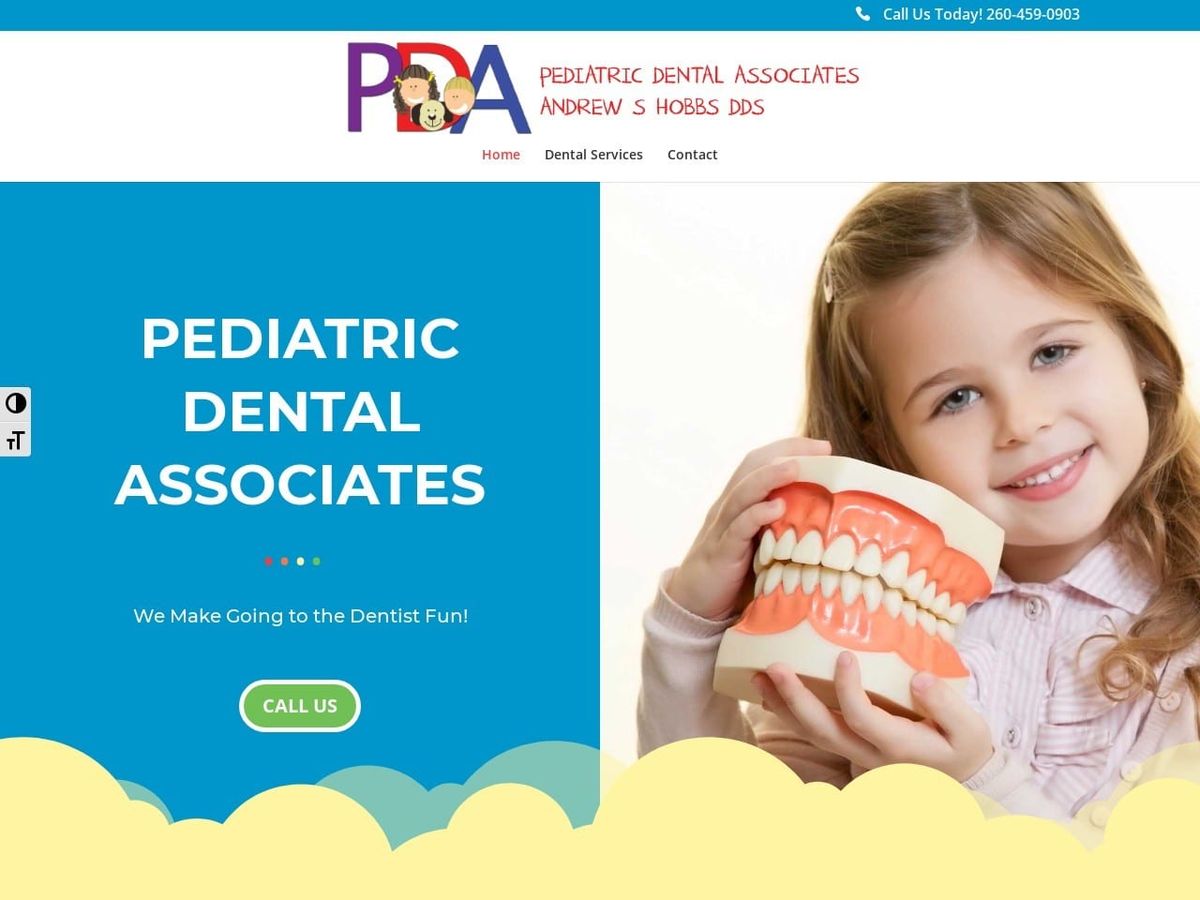 Pediatric Dental Associates PC Website Screenshot from pdafortwayne.com