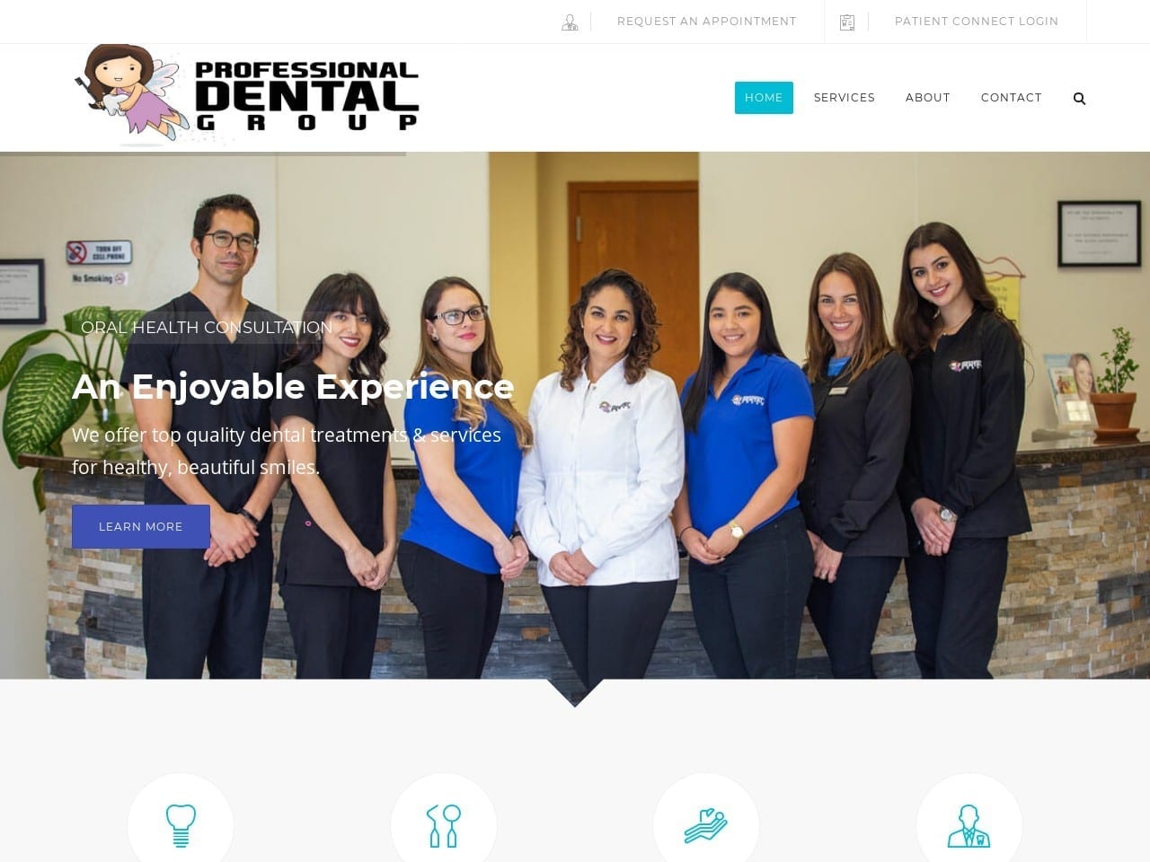 Professional Dental Group Website Screenshot from pdgtx.com