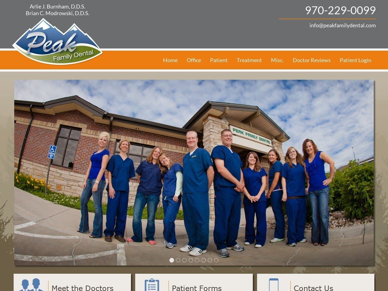 Peak Family Dental Inc Website Screenshot from peakfamilydental.com
