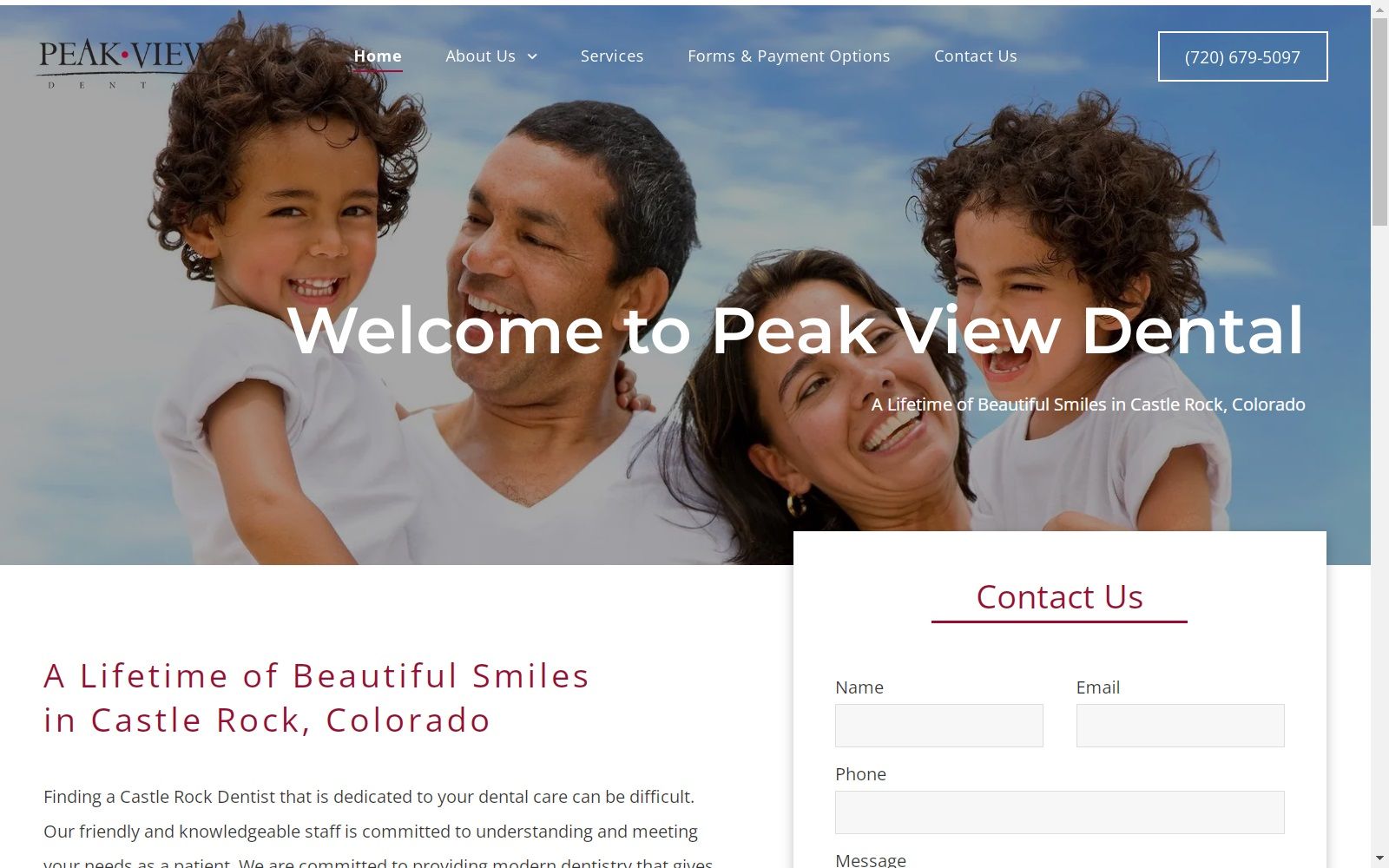 peakviewdental.com screenshot