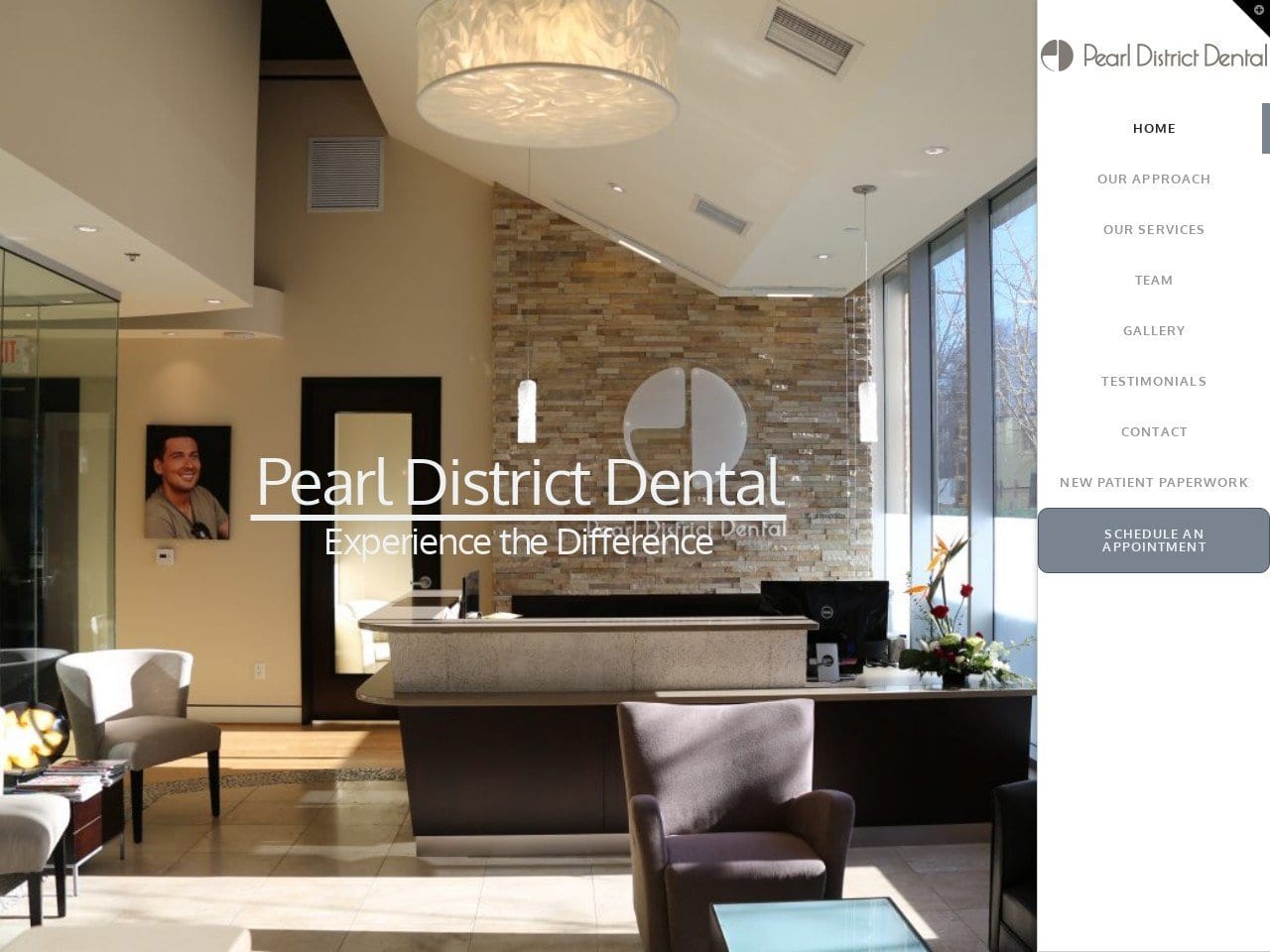 Pearldistrict Dental Website Screenshot from pearldistrictdental.com