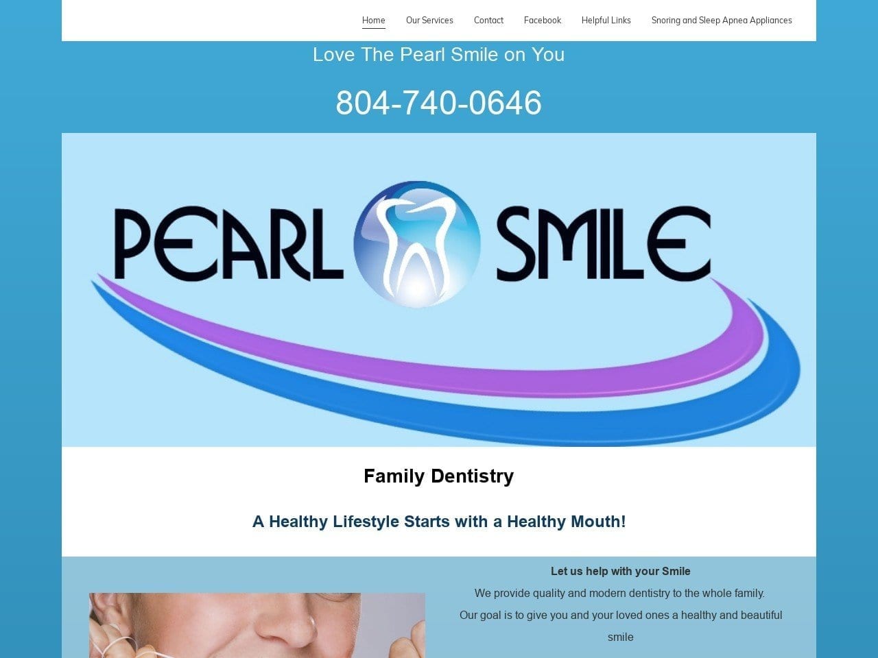 Pearl Smile Dental Clinic Website Screenshot from pearlsmiledentist.com