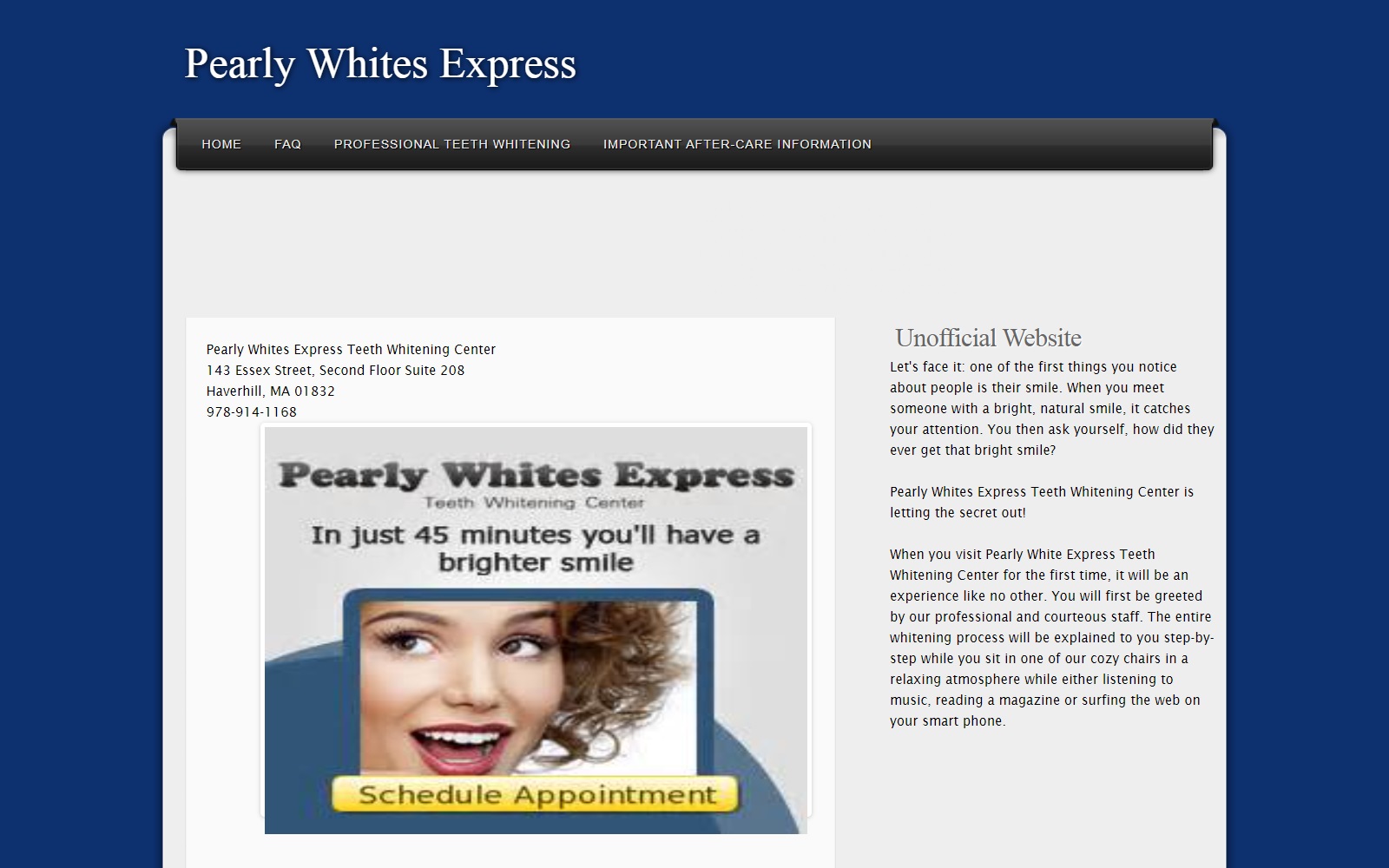 pearlywhitescenter.com screenshot