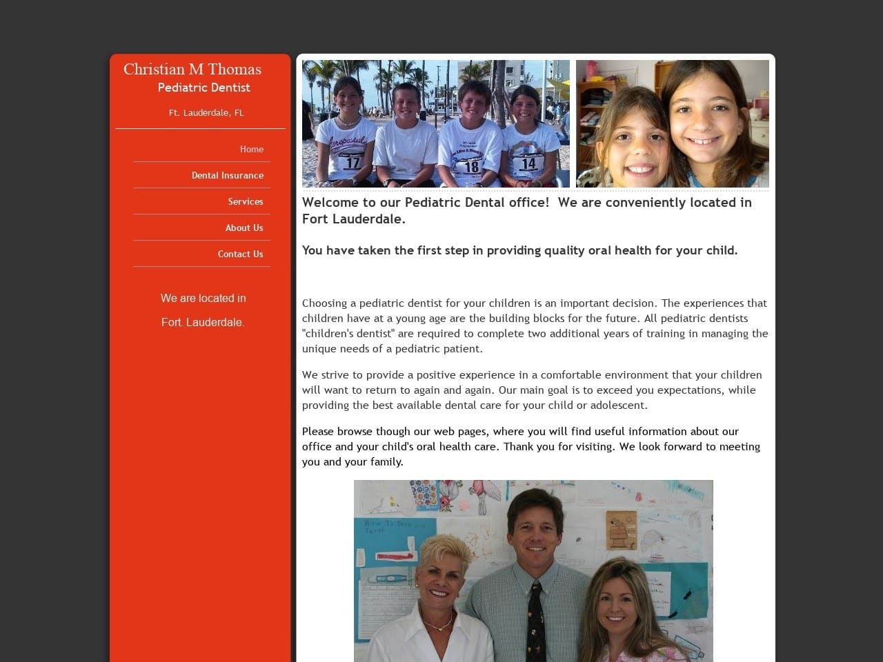 Christian M Thomas Website Screenshot from pediatricdentistplantation.com