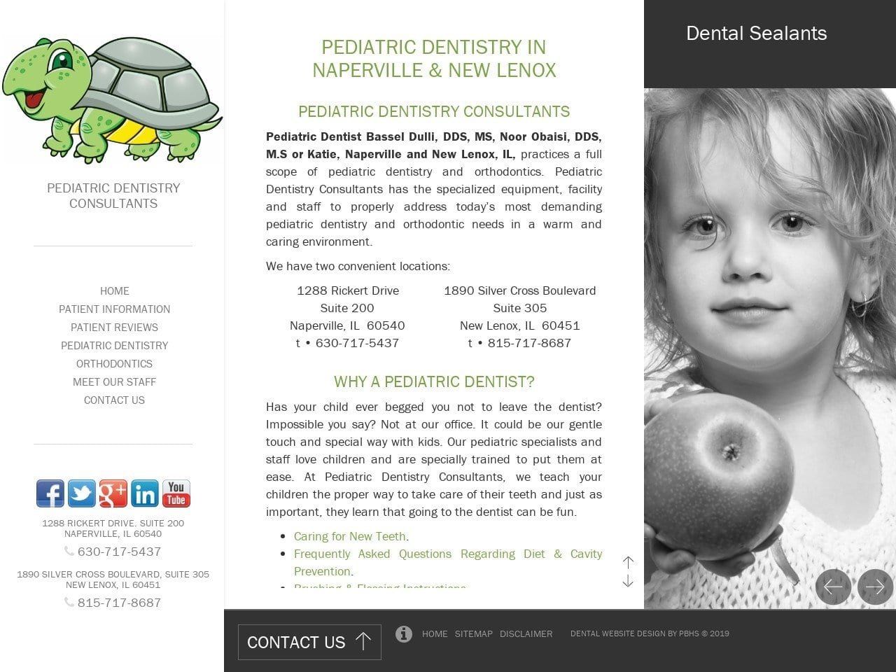 Pediatric Dentistry Consultants Website Screenshot from pediatricdentistryconsultants.com