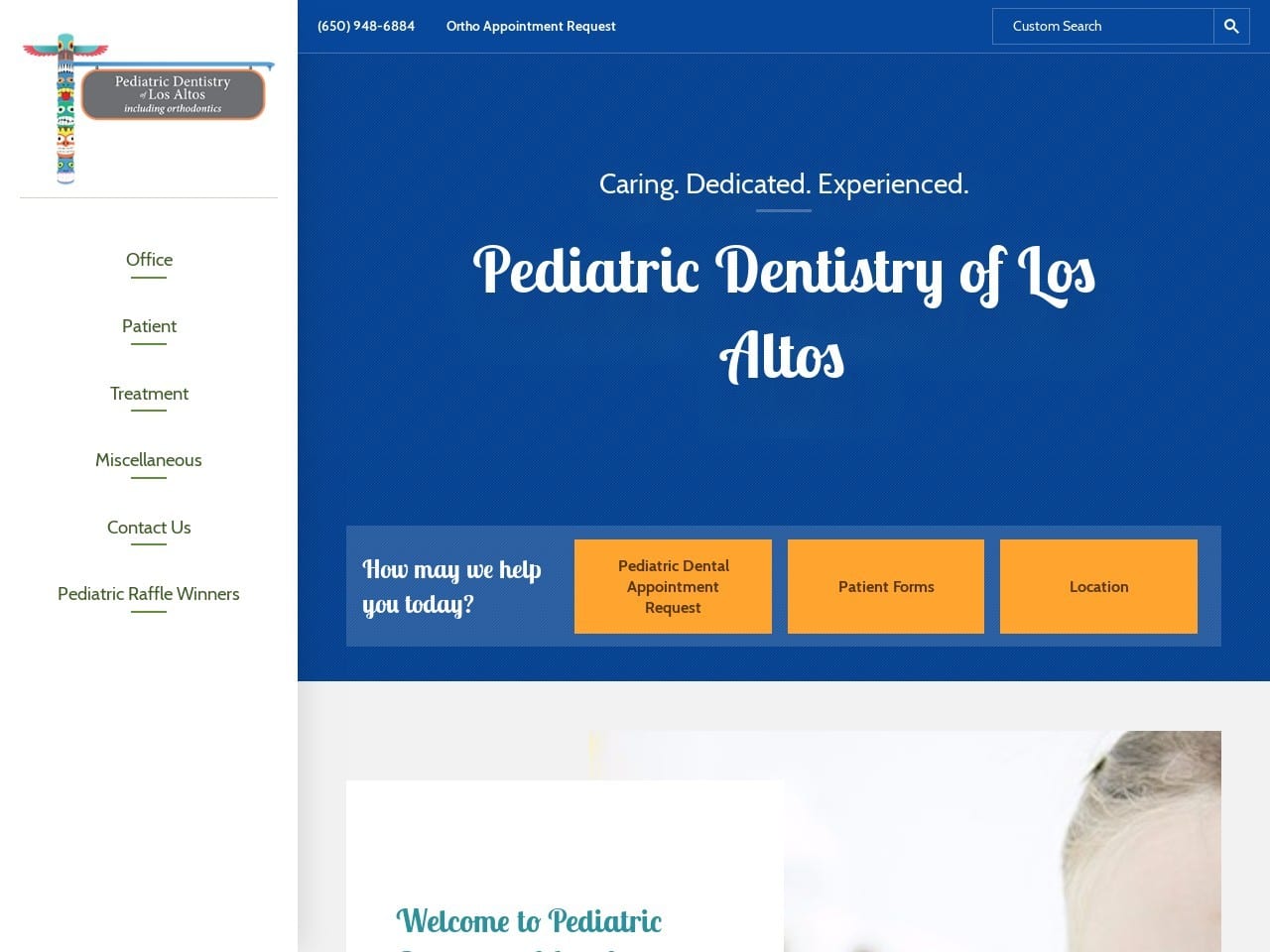 Pediatric Dentist Website Screenshot from pediatricdentistryoflosaltos.com