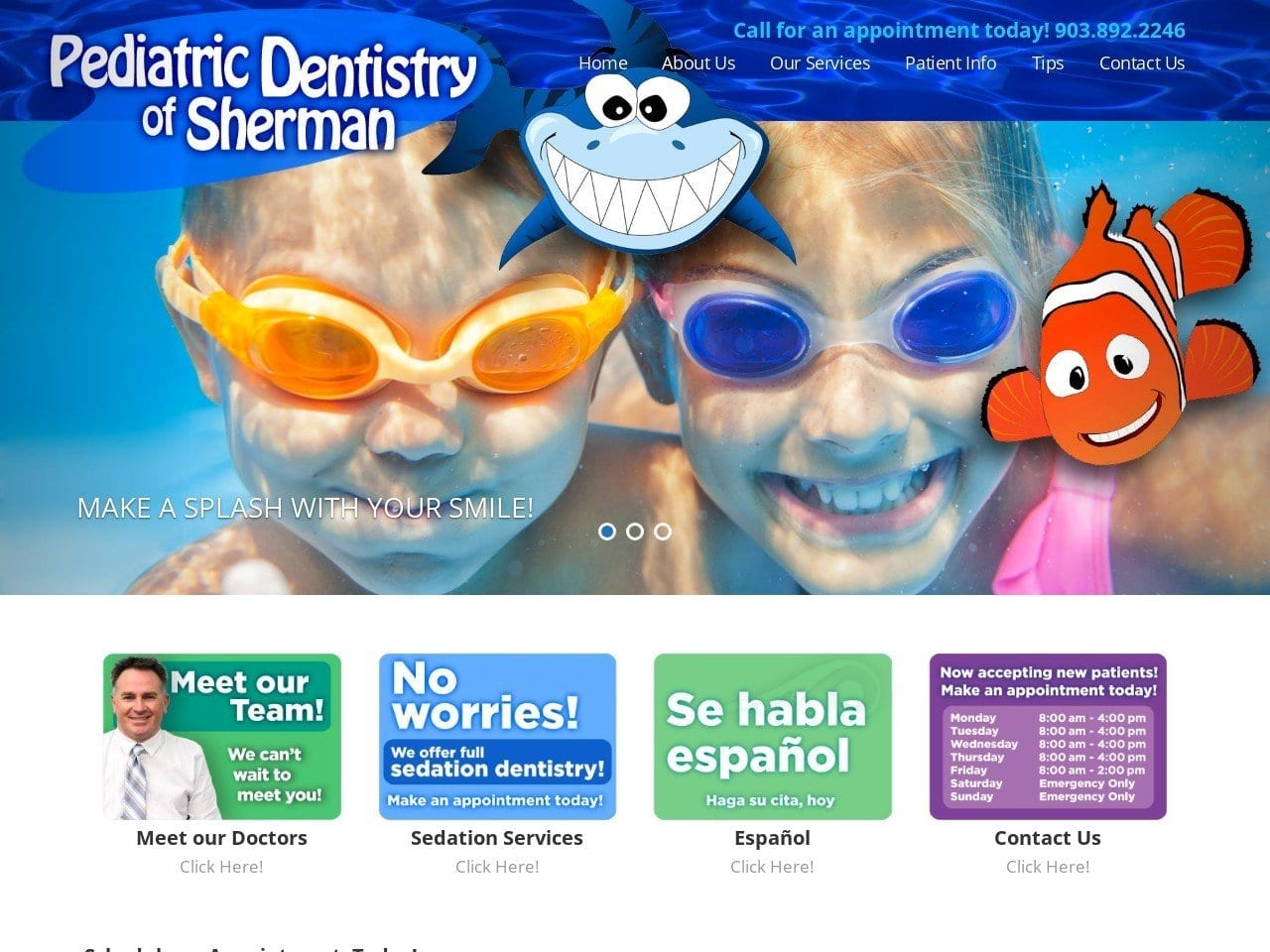 Dr. Francisco J. Rodriguez DDS Website Screenshot from pediatricdentistryofsherman.com