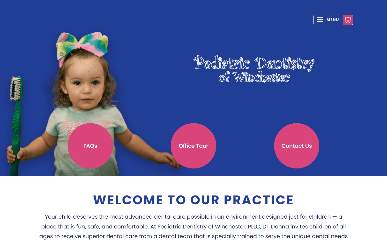 pediatricdentistryofwinchester.com screenshot