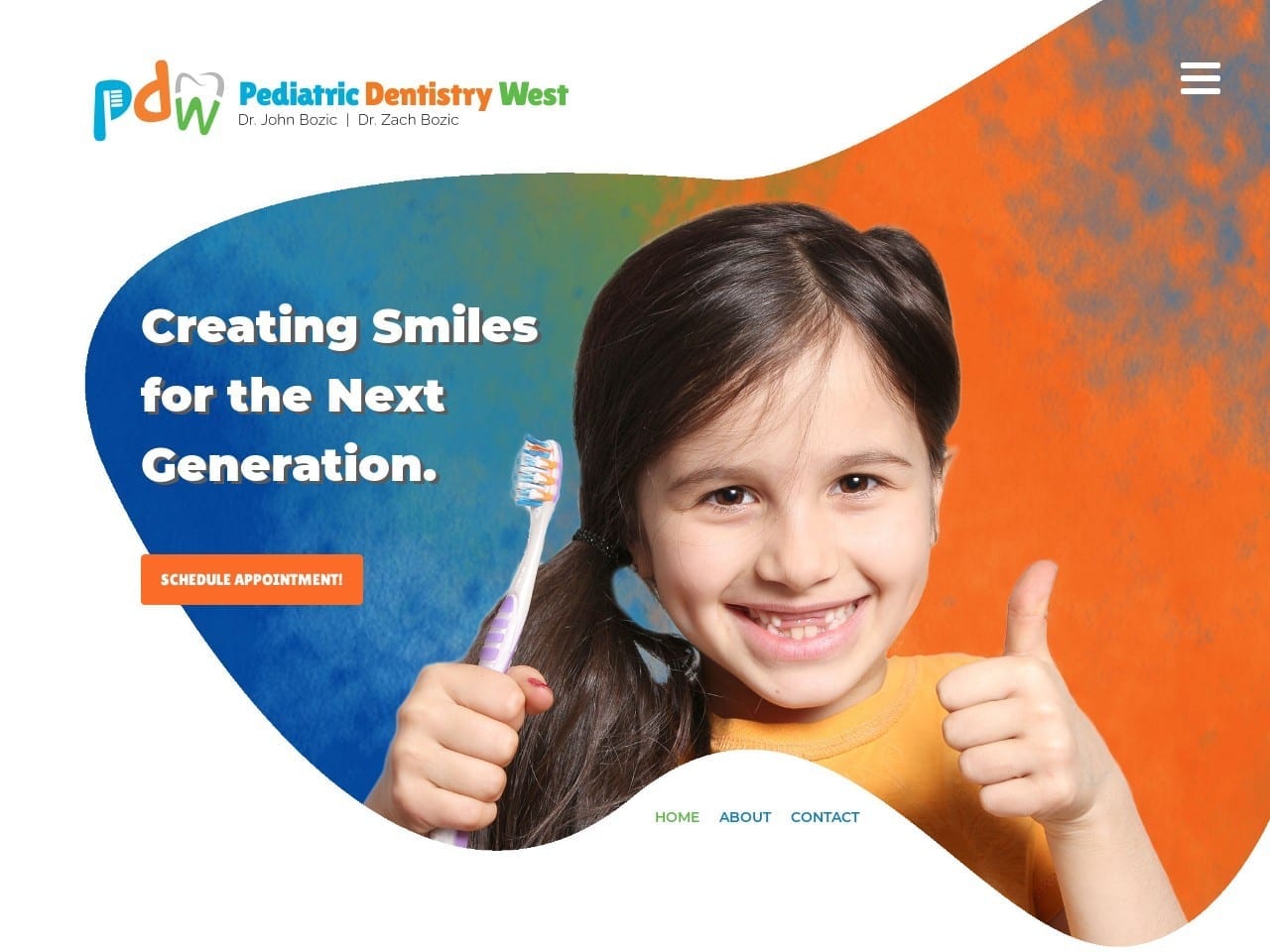 Pediatric Dentist Website Screenshot from pediatricdentistrywest.com