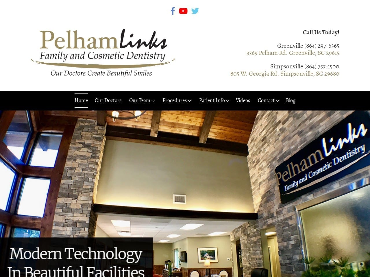 Pelham Links Family And Cosmetic Dentist Website Screenshot from pelhamlinks.com