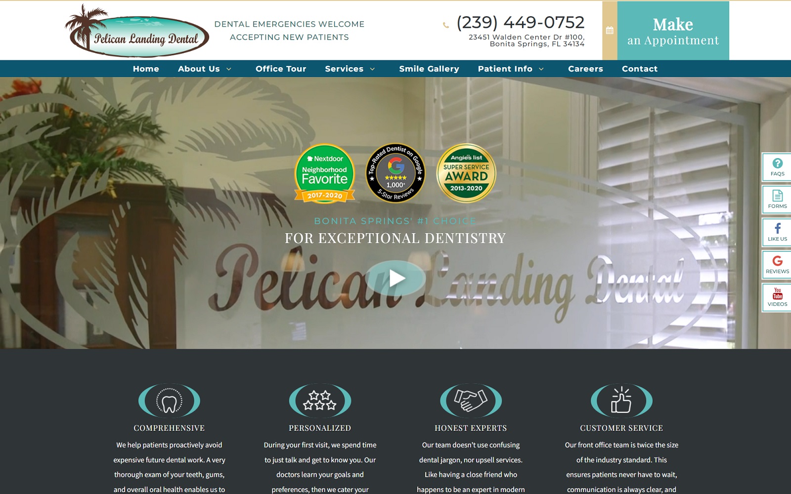 pelicanlandingdental.com screenshot