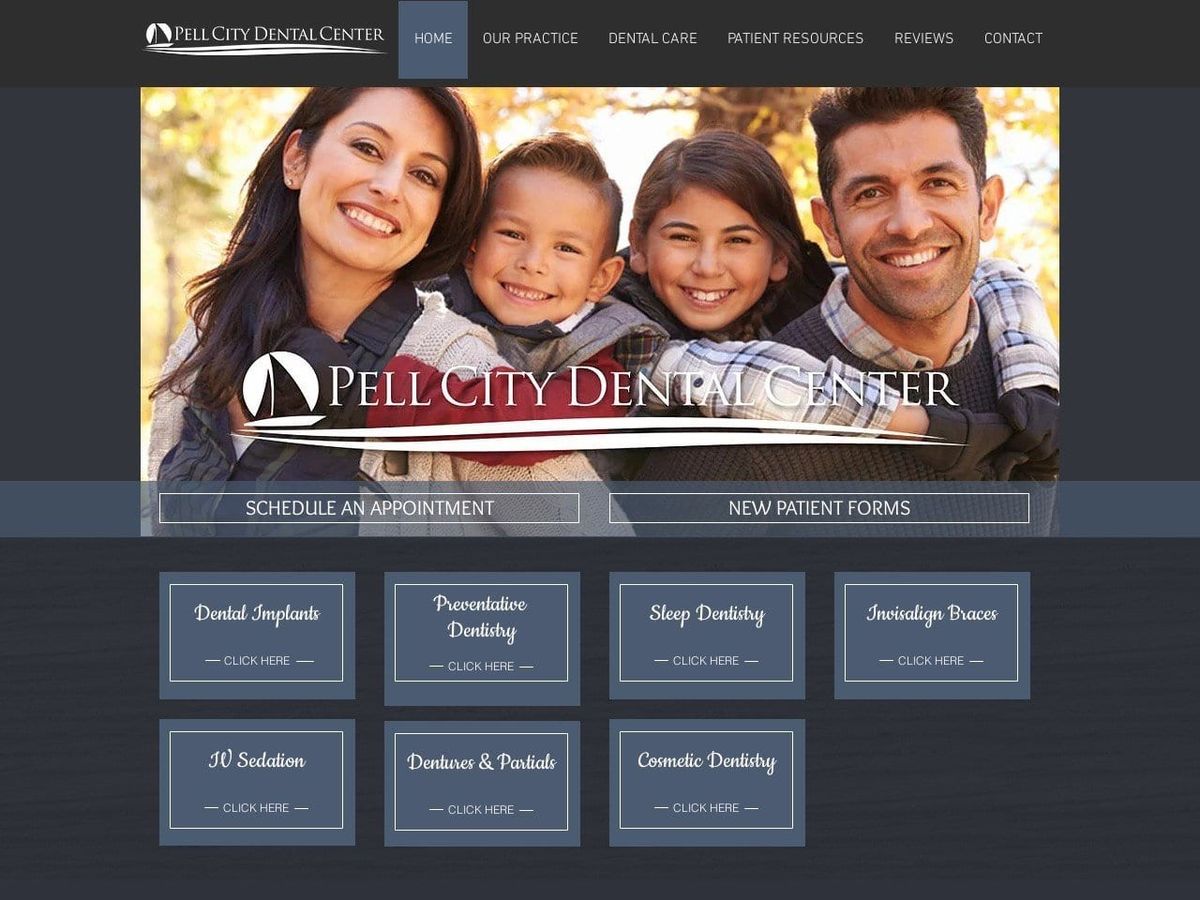 Pell City Dental Center PC Website Screenshot from pellcitydental.com