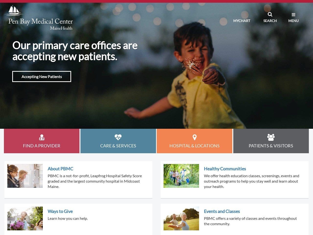 Penobscot Bay Medical Center Website Screenshot from penbayhealthcare.org