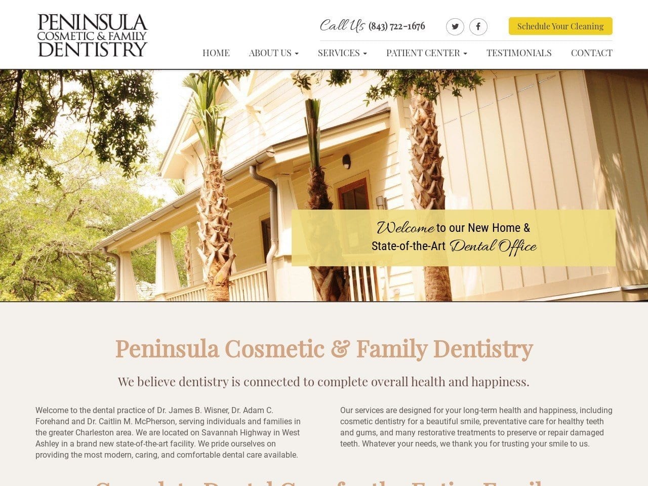 Peninsula Cosmetic Dentist Website Screenshot from peninsuladentistry.net