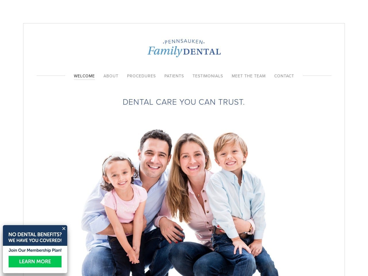 Pennsauken Family Dental Website Screenshot from penndentalnj.com