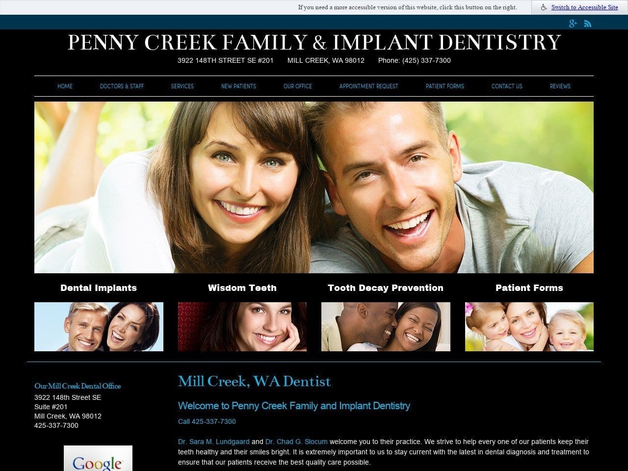 Chad G. Slocum Dds Website Screenshot from pennycreeksmiles.com