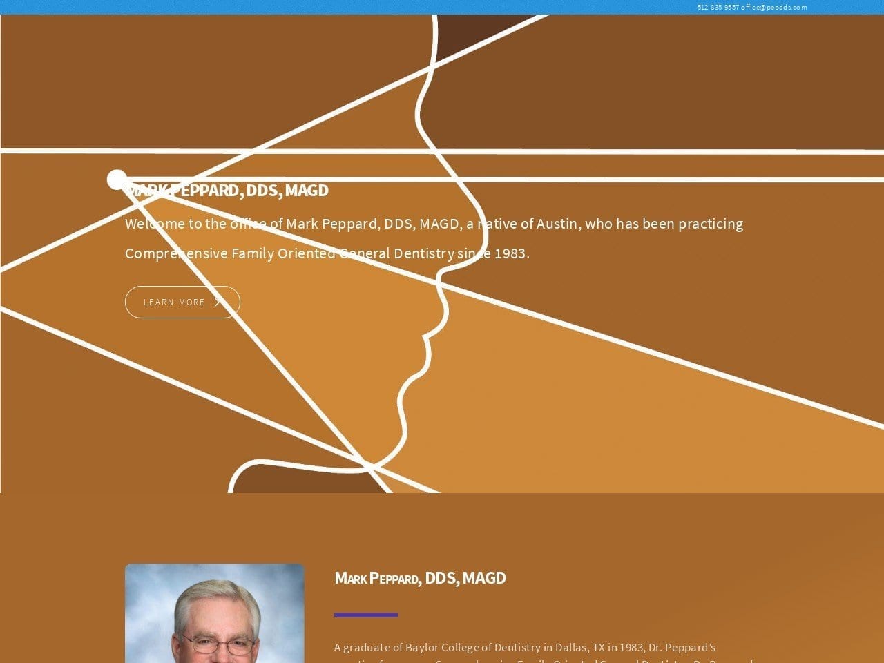 Mark Peppard DDS MAGD Website Screenshot from pepdds.com