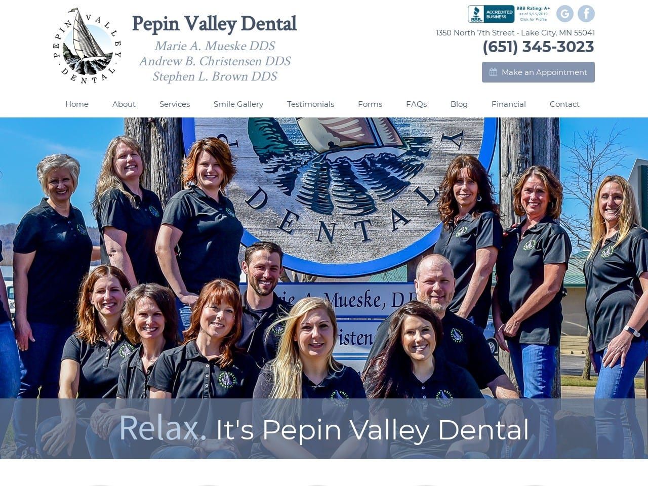 Pepinvalley Dental Website Screenshot from pepinvalleydental.com