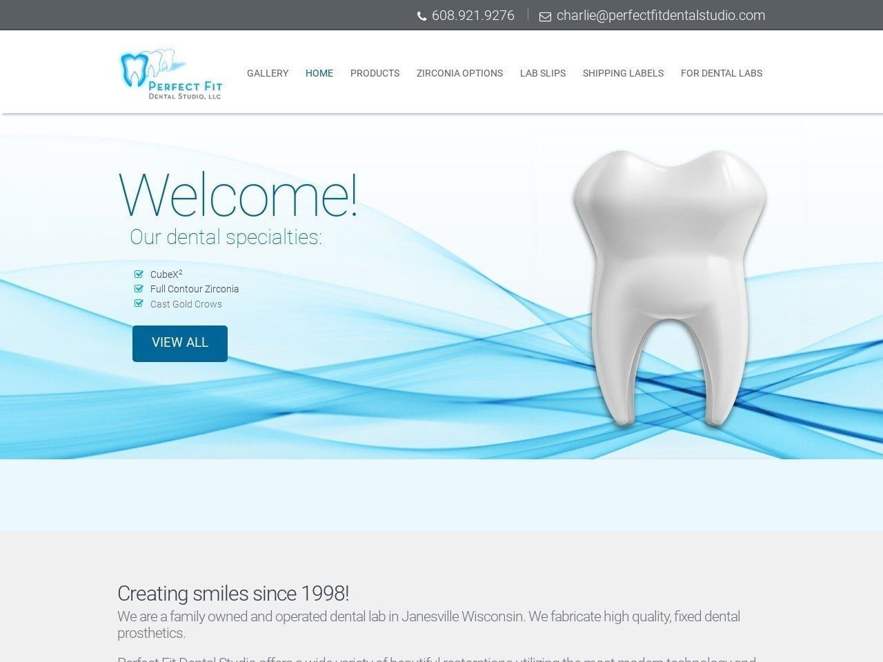 Perfect Fit Dental Studio LLC Website Screenshot from perfectfitdentalstudio.com