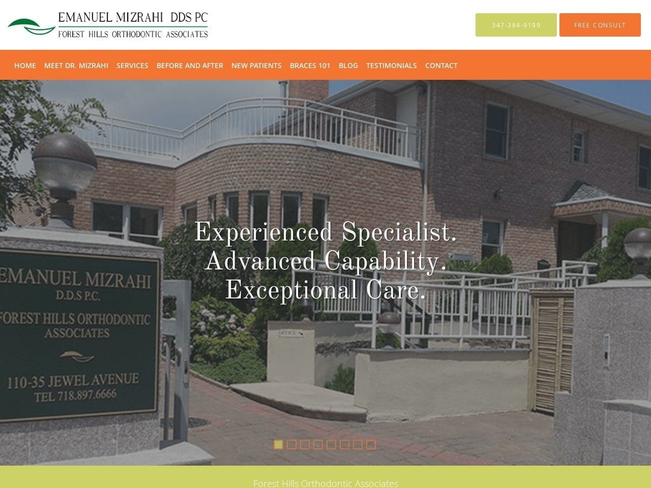 Forest Hills Orthodontic Associates Website Screenshot from perfectsmilesareus.com