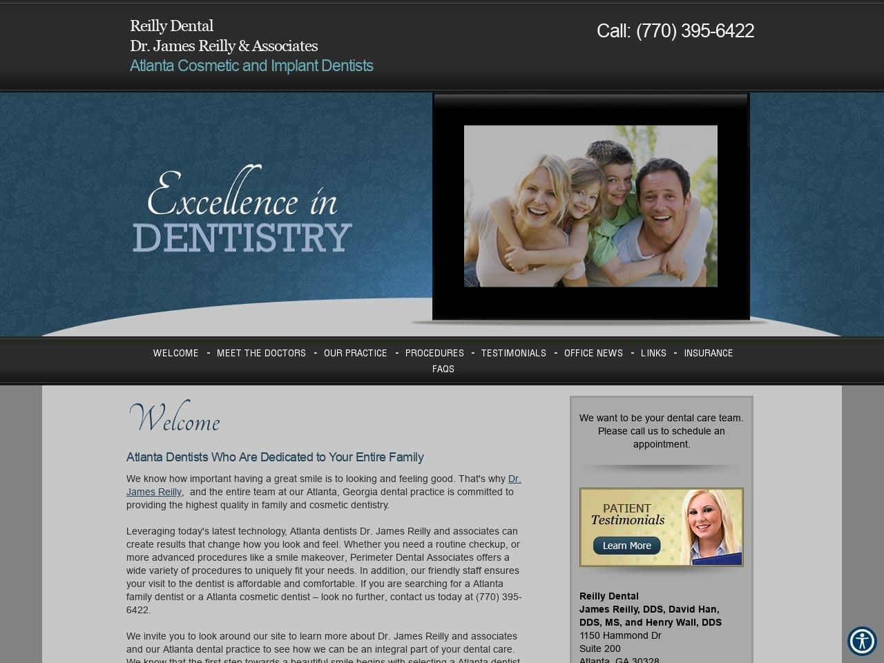Perimeter Dental Associates Website Screenshot from perimeterdentalassociates.com