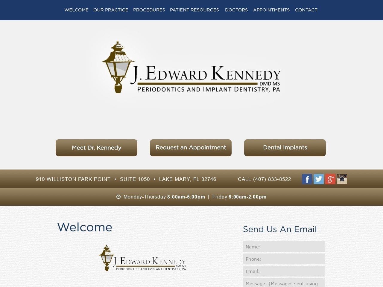Dr. James E. Kennedy DMD Website Screenshot from periocfl.com