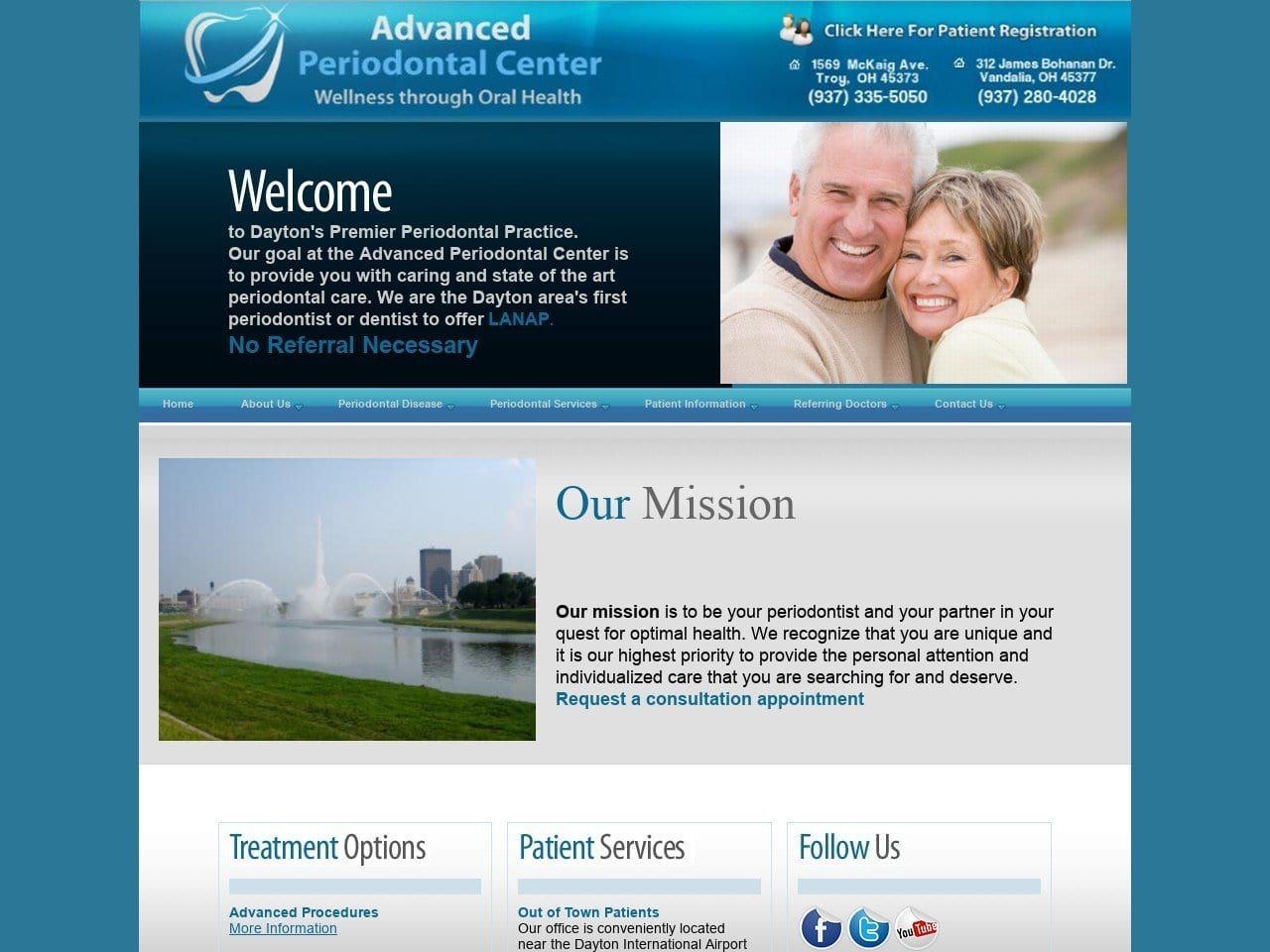 Advanced Periodontal Center Website Screenshot from periodayton.com