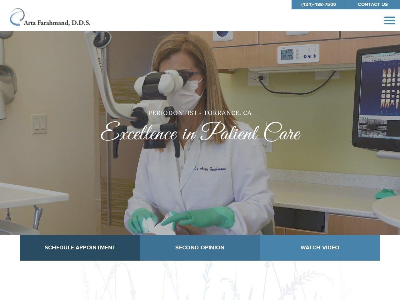 Dr. Arta Farahmand Website Screenshot from periodentalimplants.com