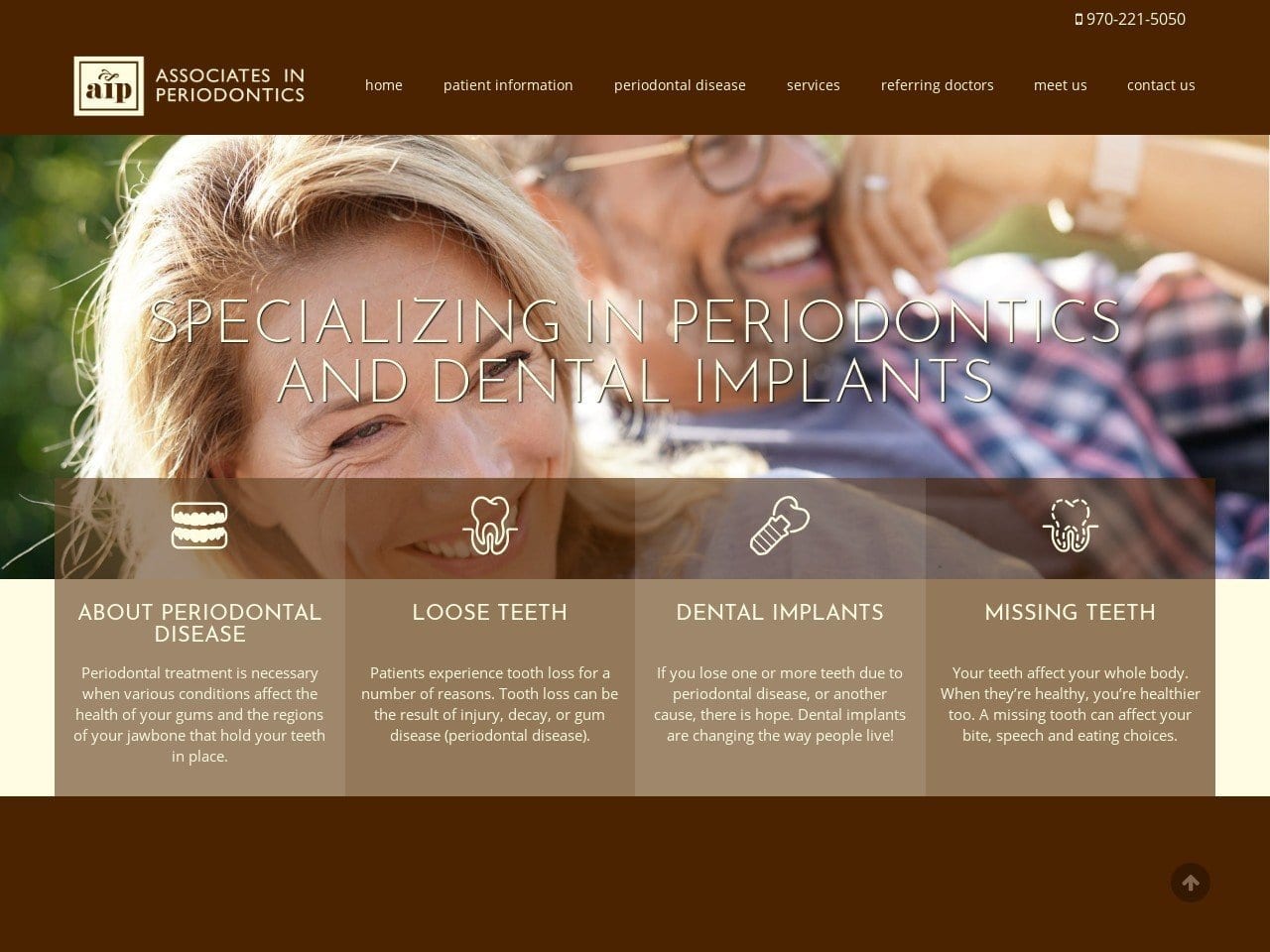 Associates In Periodontics Website Screenshot from periofortcollins.com