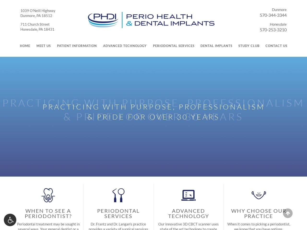 Perio Health and Dental Implants Website Screenshot from periohealthpros.com