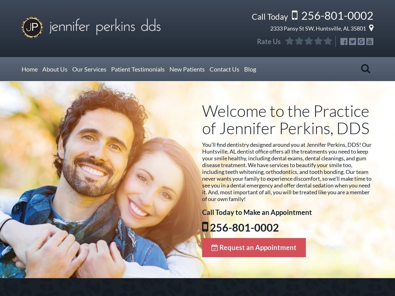 Perkins Dentistry Website Screenshot from perkinsdentistry.com