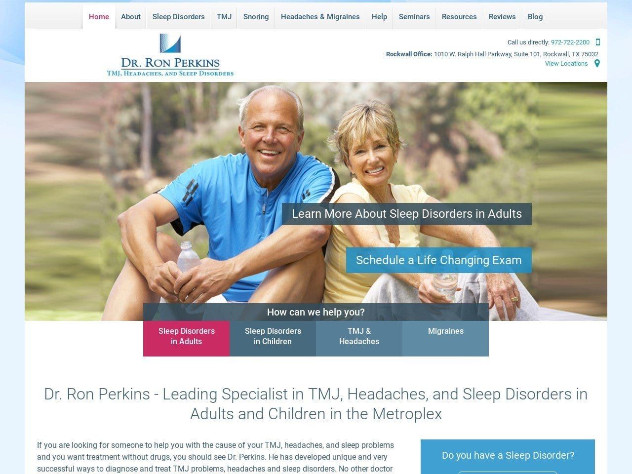Perkins Orthodontics Tmj Dentist Website Screenshot from perkinsorthodontics.com