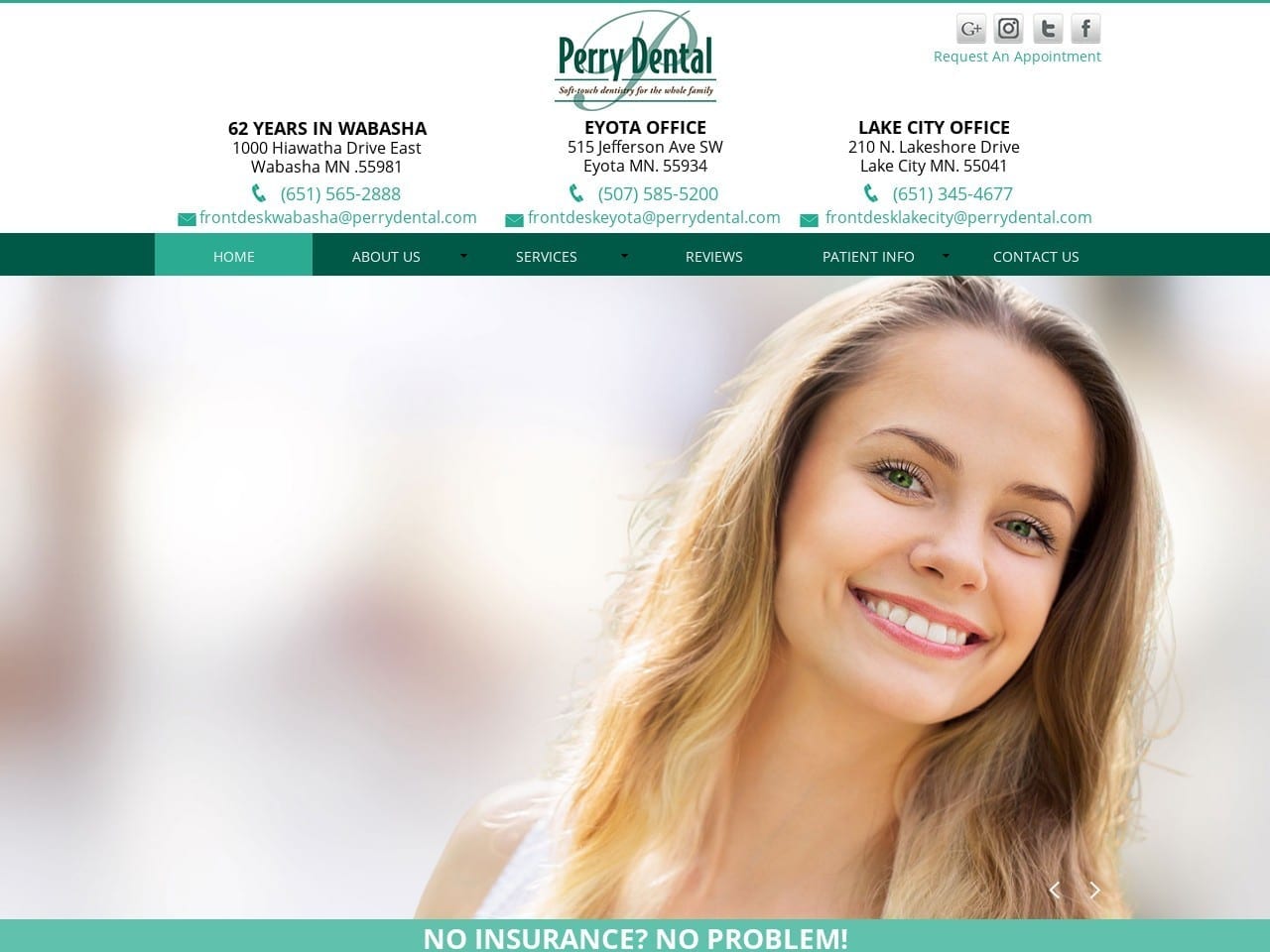 Perry Dental Website Screenshot from perrydental.com