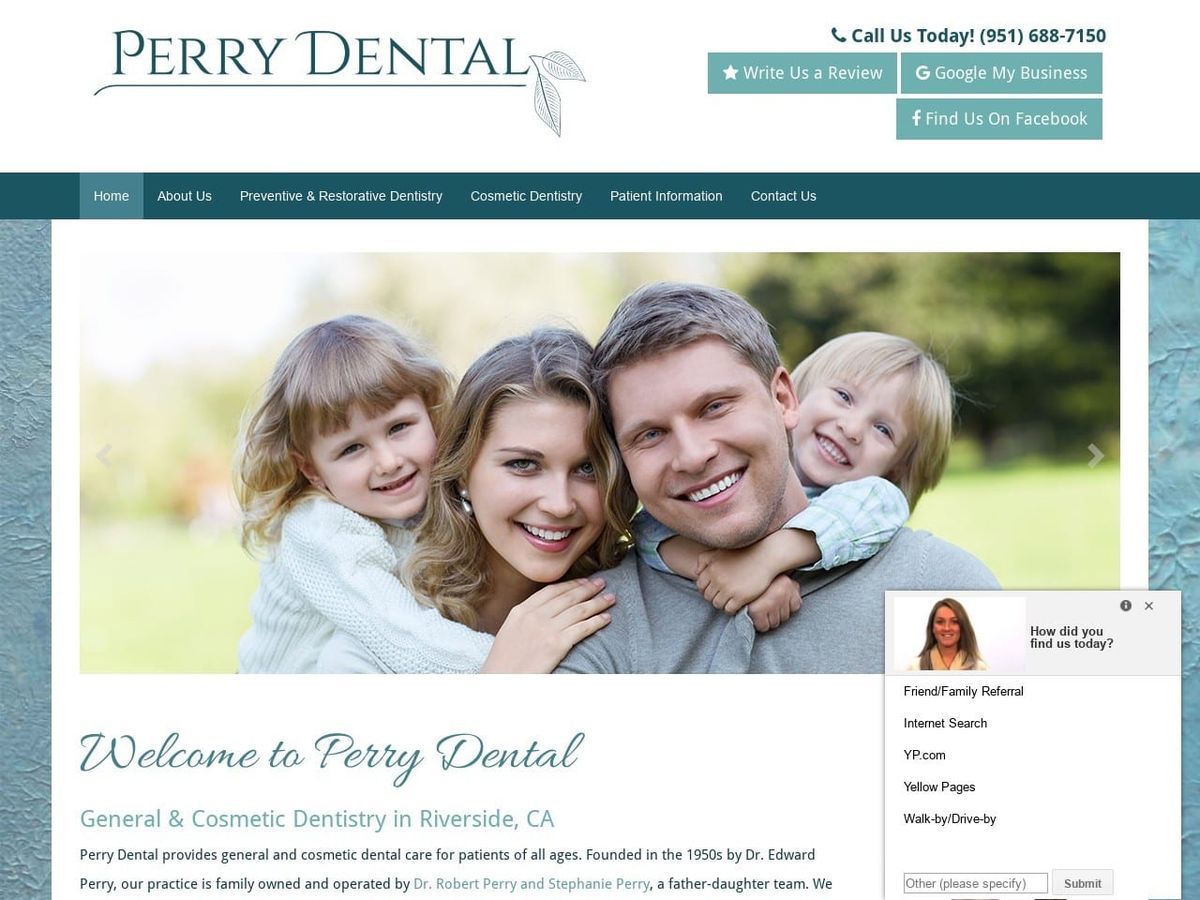 Perry Dental Website Screenshot from perrydentalinc.com