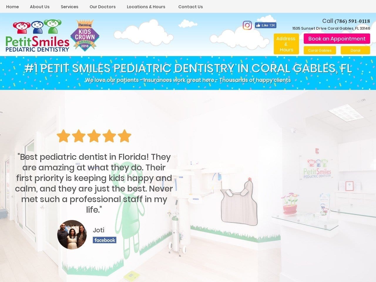 Carla V. Ruiz DDS Website Screenshot from petitsmiles.com