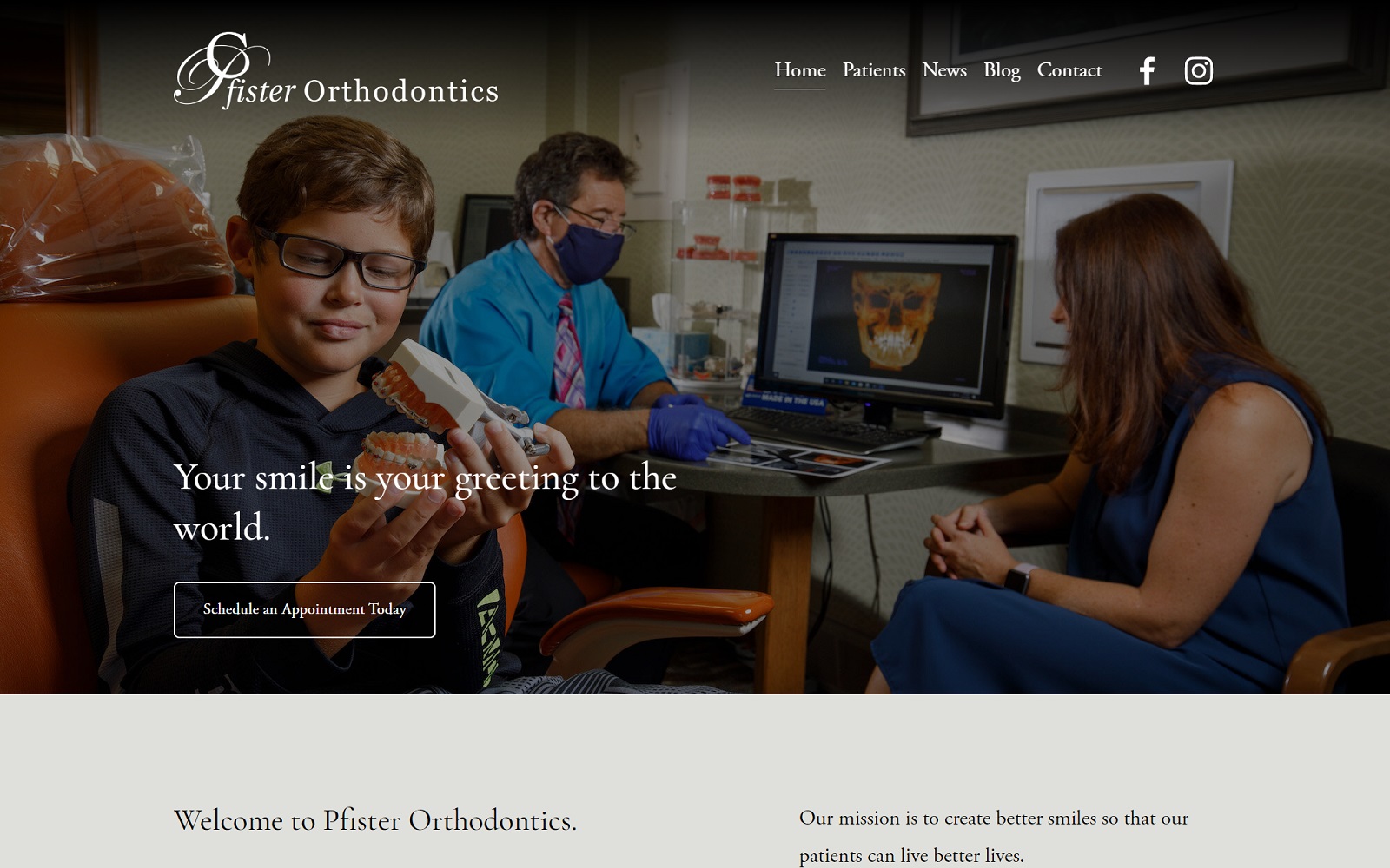 pfisterorthodontics.com screenshot