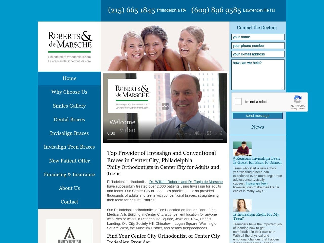 Philadelphia Orthodontists Website Screenshot from philadelphiaorthodontists.com