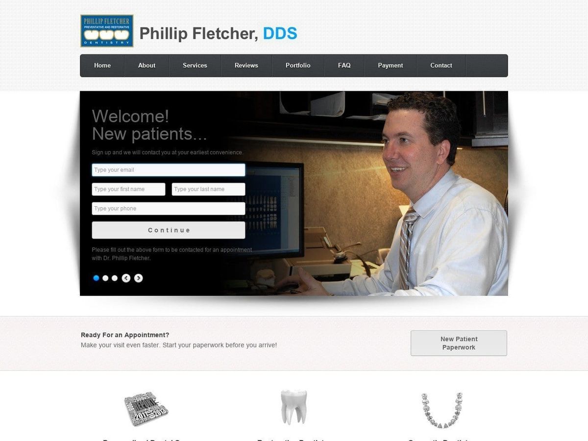 Phillip T. Fletcher DDS Website Screenshot from phillipfletcherdds.com