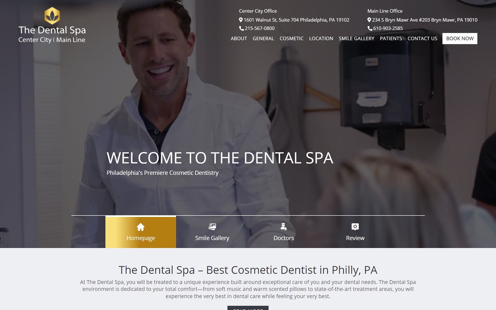 phillydentalspa.com screenshot