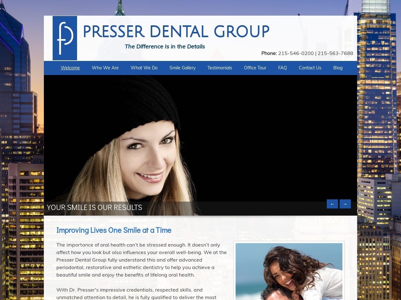 Fernando Presser DMD Website Screenshot from phillydentistonline.com