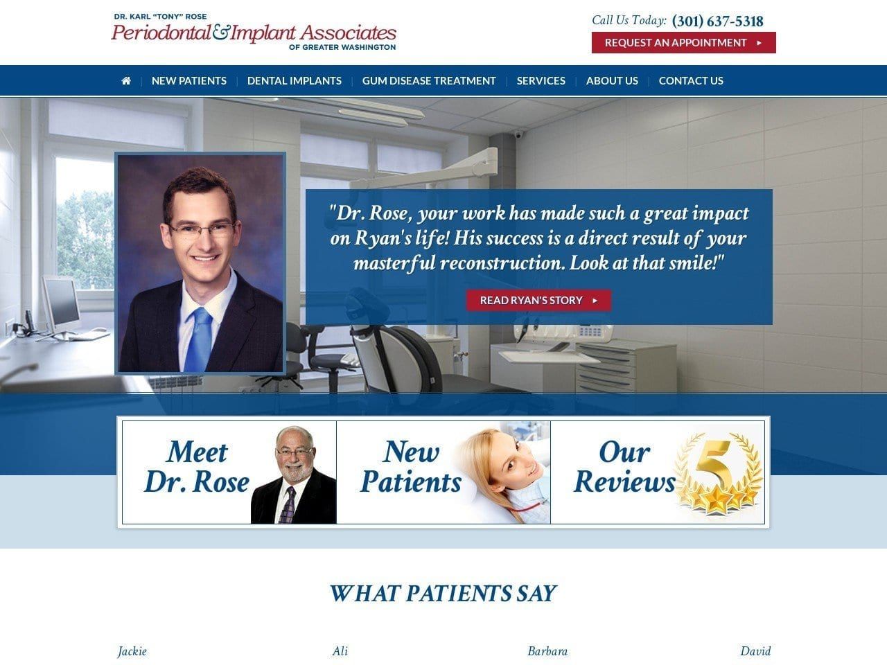 Periodontal Dentist Website Screenshot from piagw.com