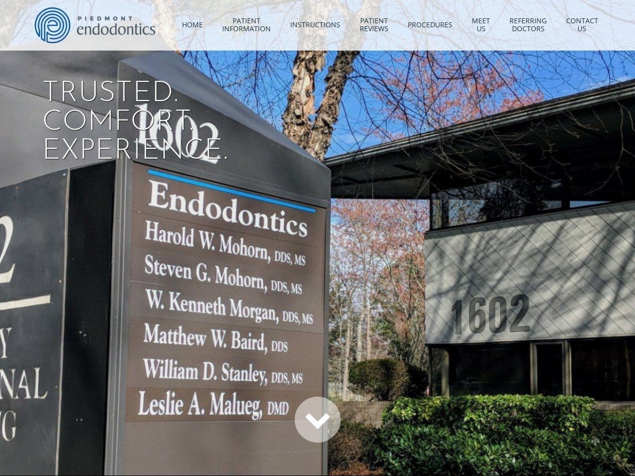 Piedmont Endodontics Website Screenshot from piedmontendo.com