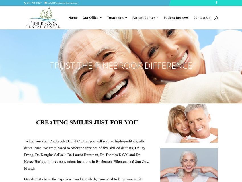 Pinebrook Dental Website Screenshot from pinebrookdental.com