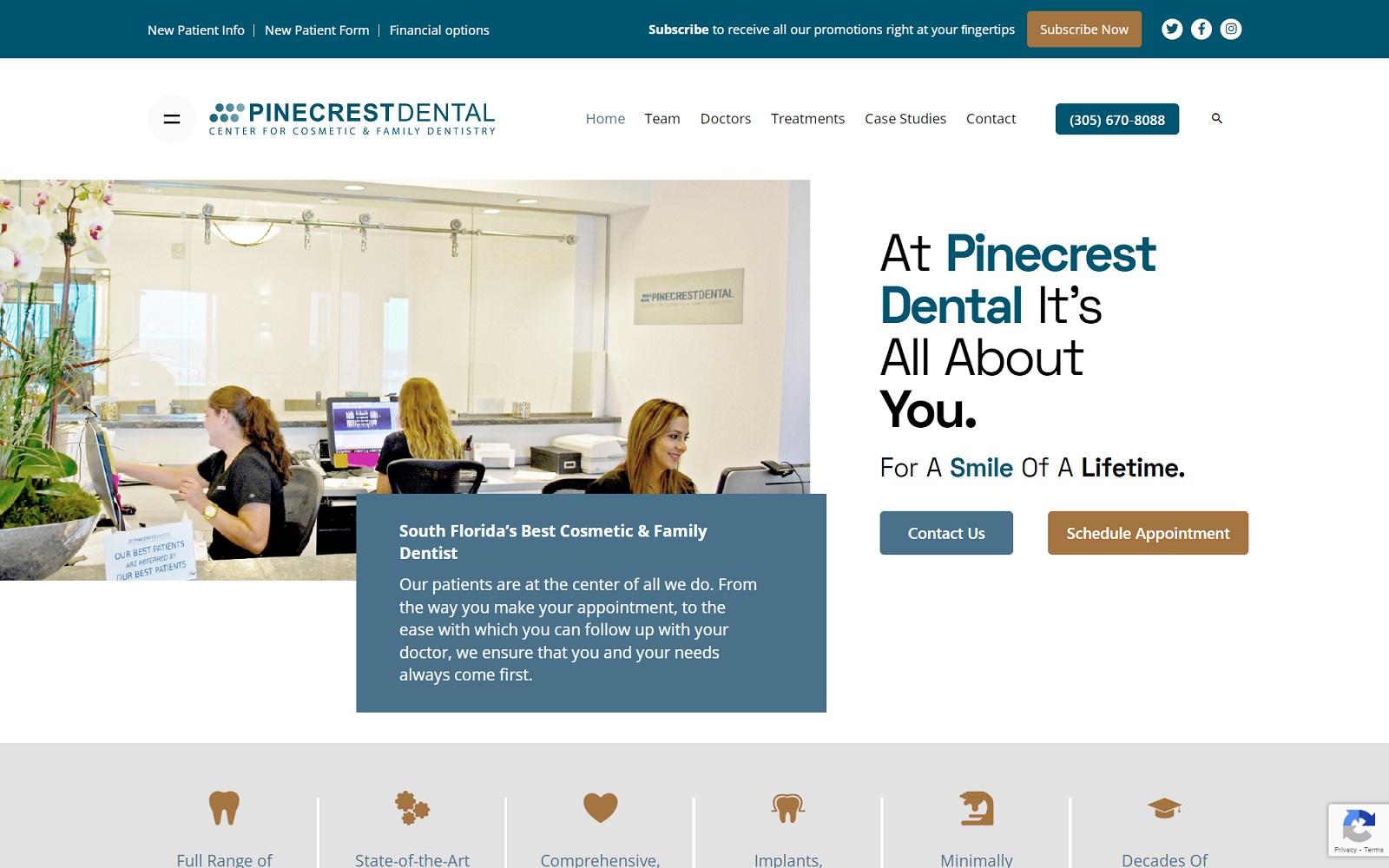 pinecrestdental.com screenshot